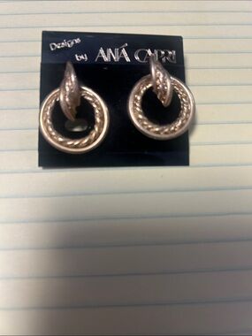 Nina Capri Gold-Tone Braided Hoop Drop Earrings
